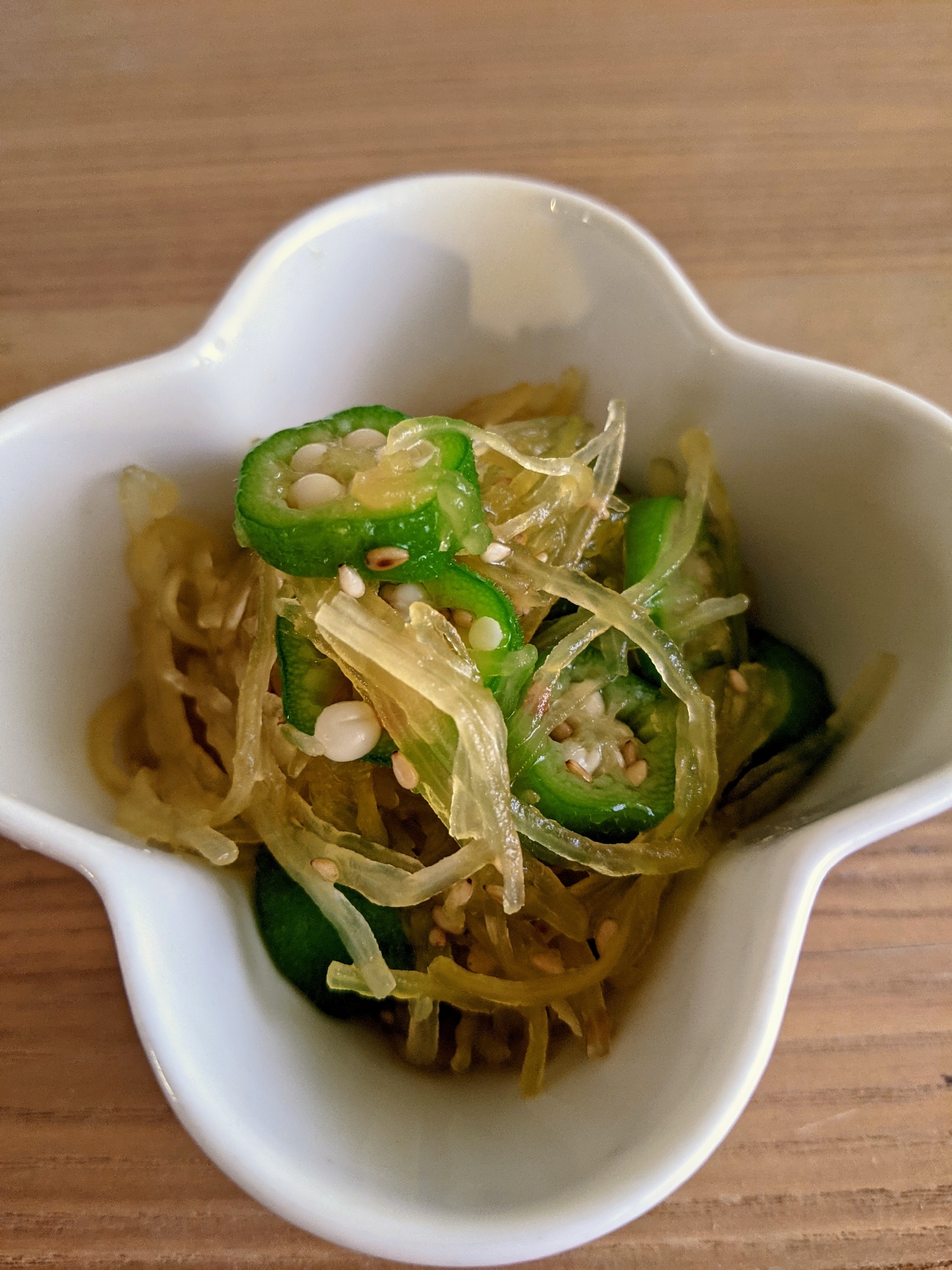 そうめんかぼちゃとオクラの胡麻和え☆