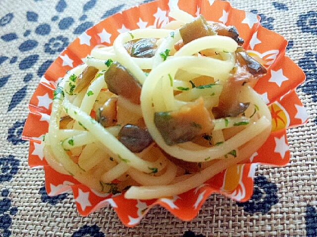 *お弁当おかず*　こつぶキューちゃんの和風パスタ