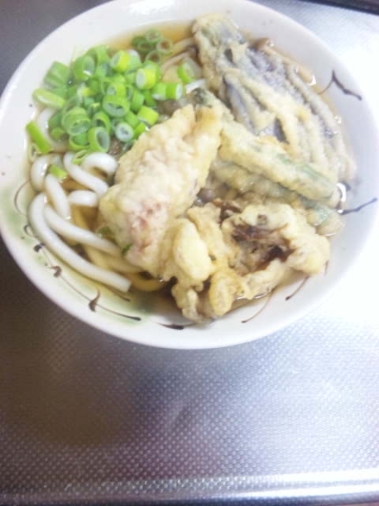 青ネギたっぷりの天ぷらうどん☆