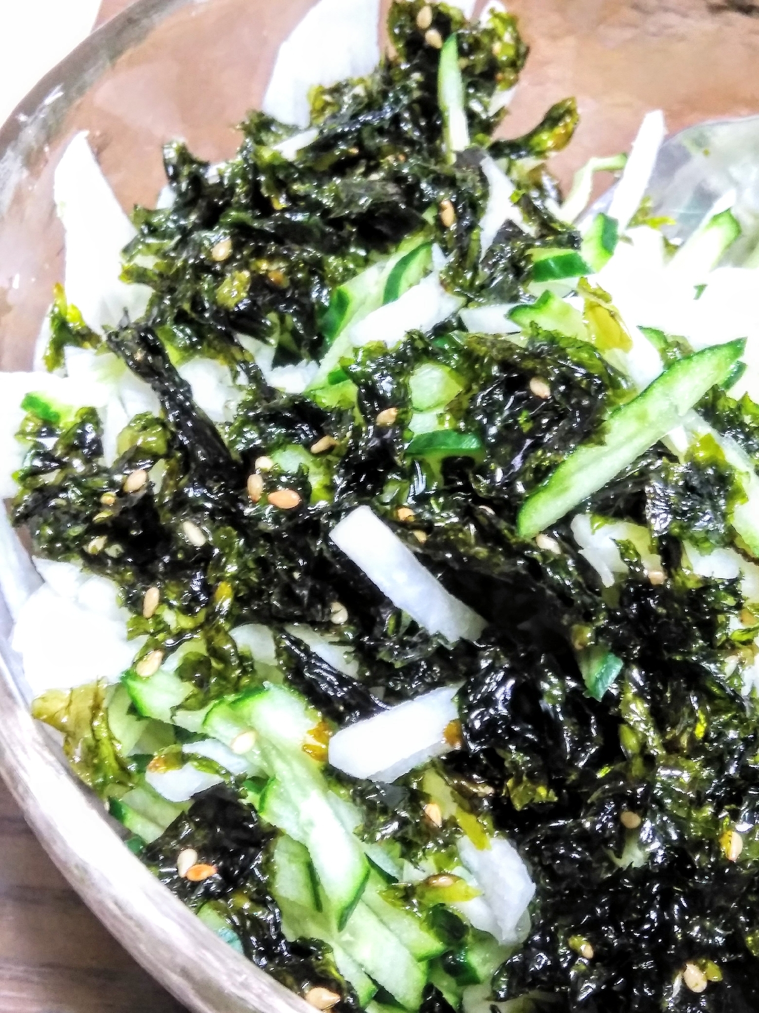 大根と韓国海苔の簡単サラダ