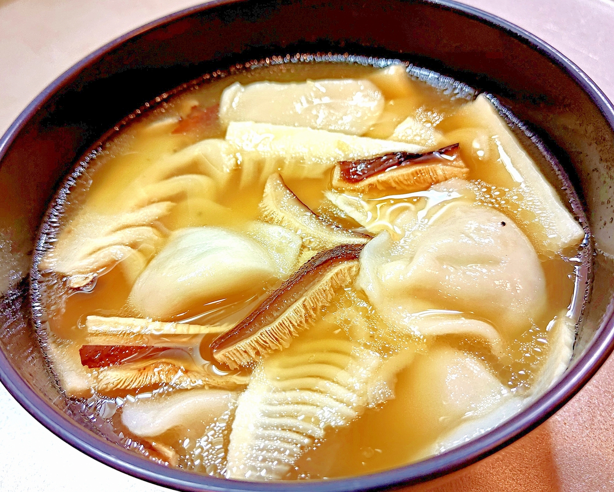 疲れた時は簡単楽々♪お手軽スープ餃子◆夜食にも