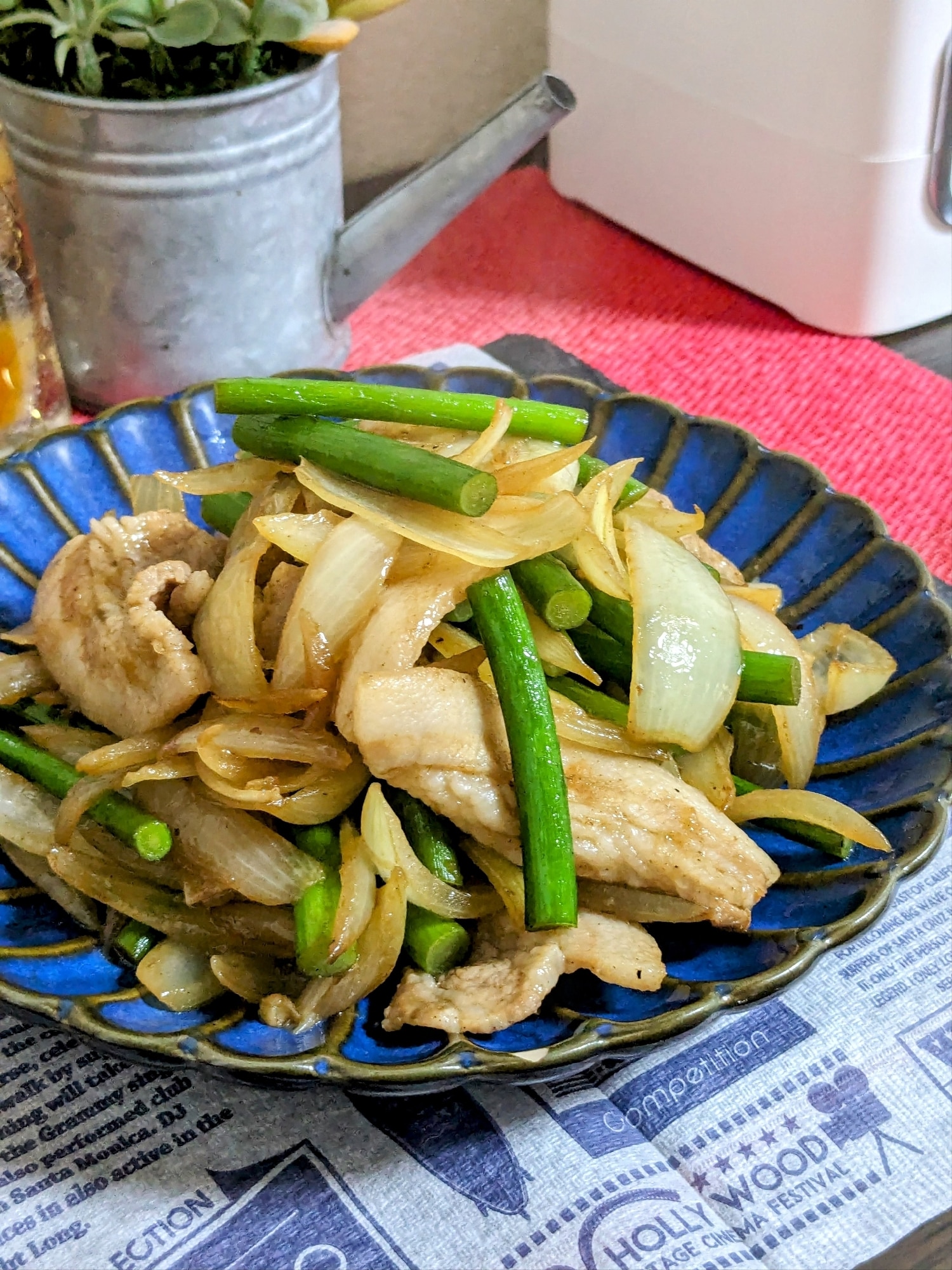 国産豚肉焦がしにんにく炒め