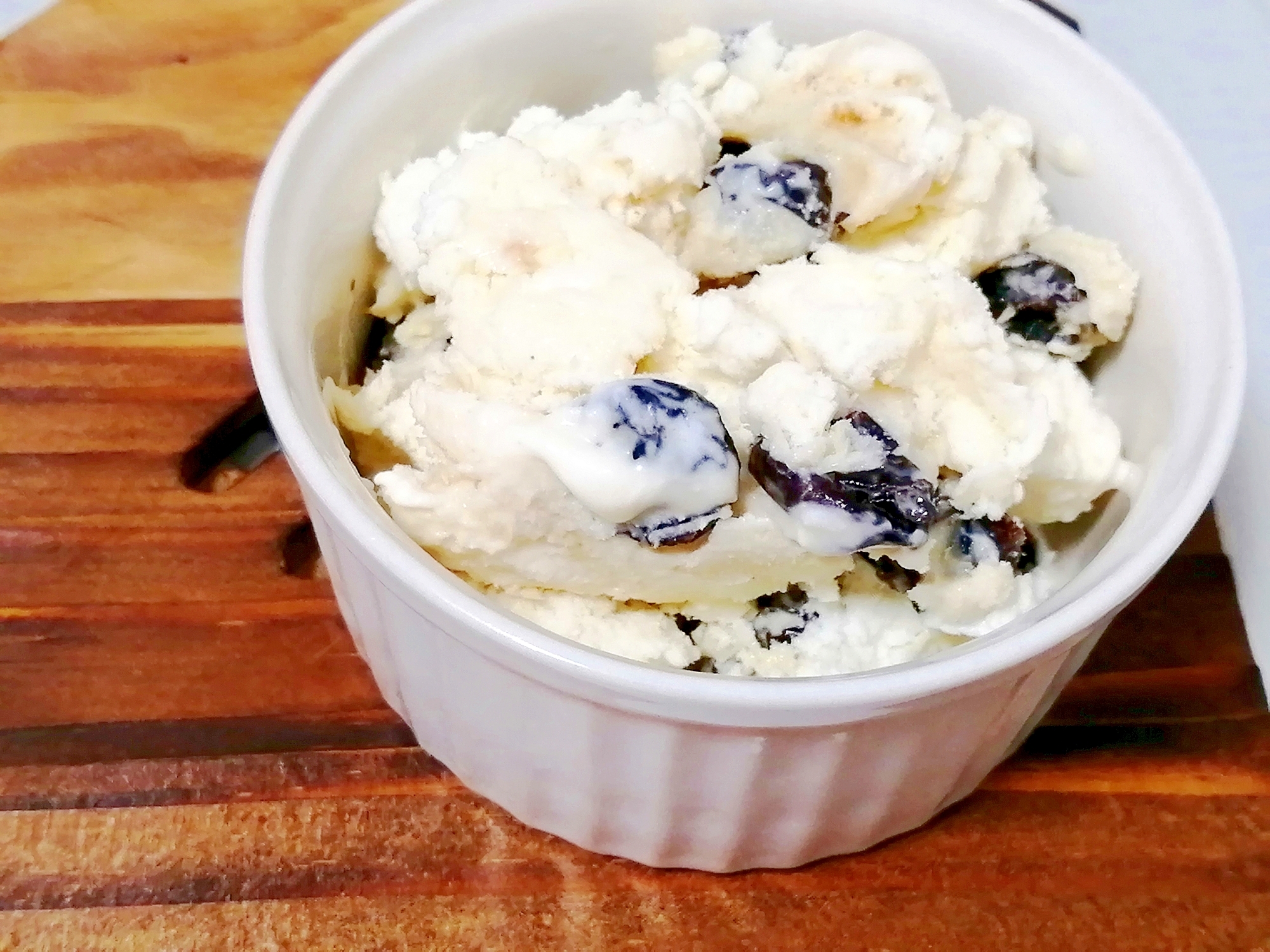 【材料5個で】ラムレーズン バニラアイス