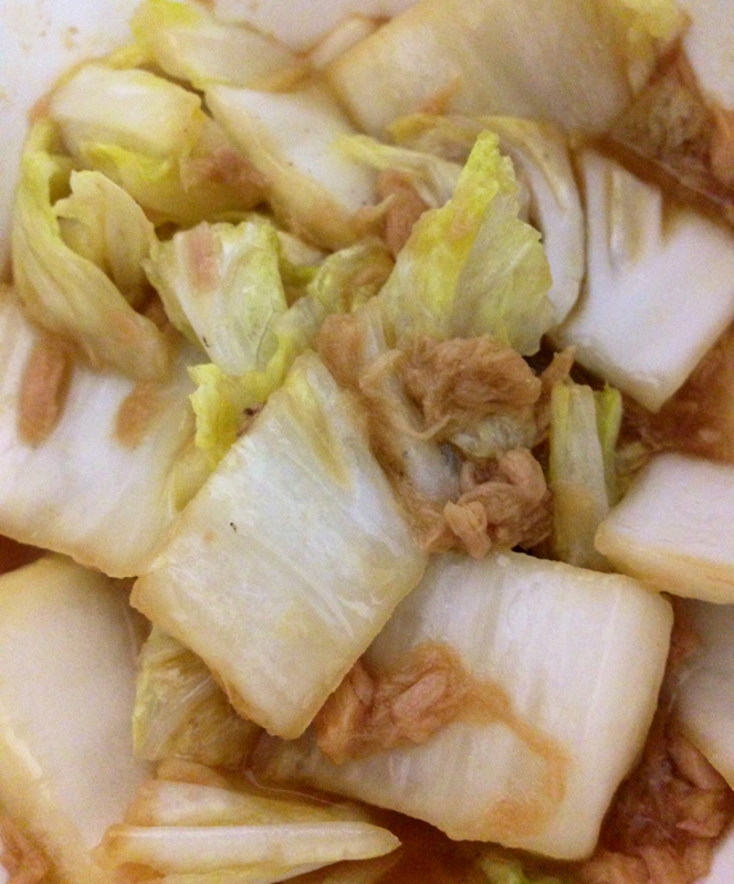 レンジで簡単に 白菜とシーチキンの煮物