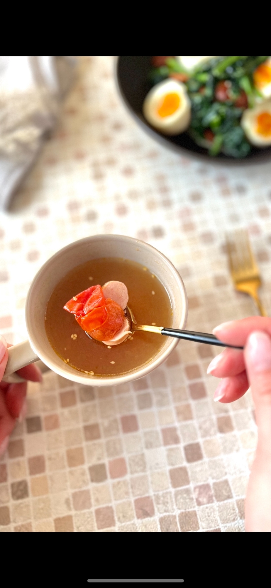 ５分で出来る♪ミニトマトの中華スープ
