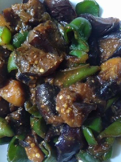 なすとピーマンの味噌炒め