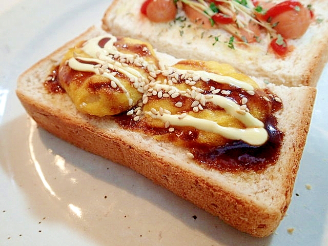 チキンナゲットと白ごまの和風トースト