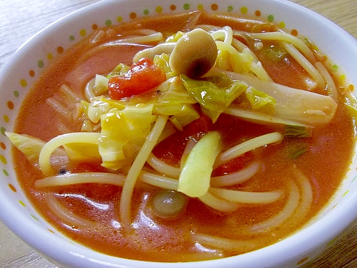 野菜たっぷり☆ツナのトマトスープスパゲティ☆