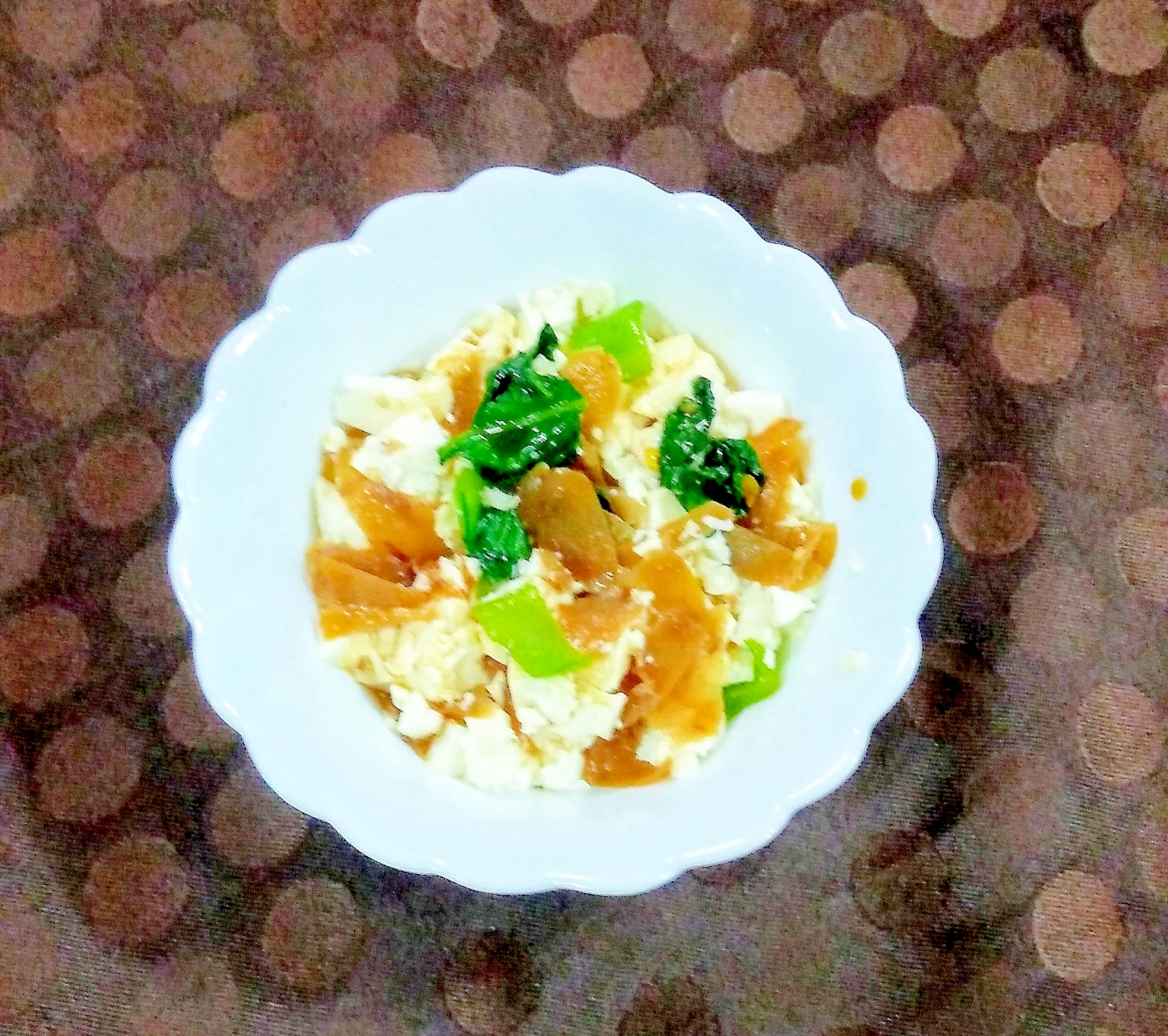 生姜・チンゲン菜・豆腐の和え物