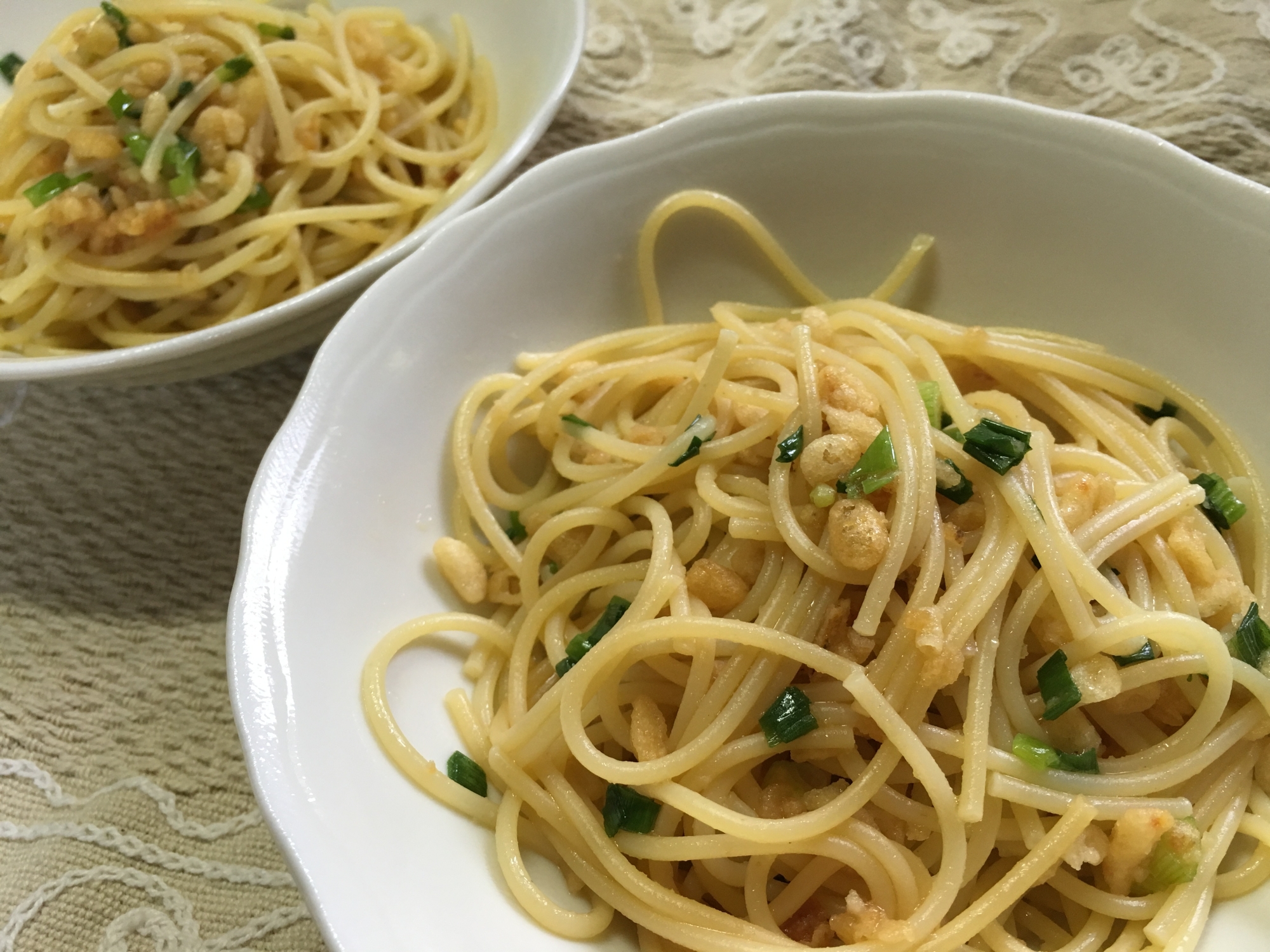 ちょっと小腹がすいた時に♪簡単！天かすパスタ