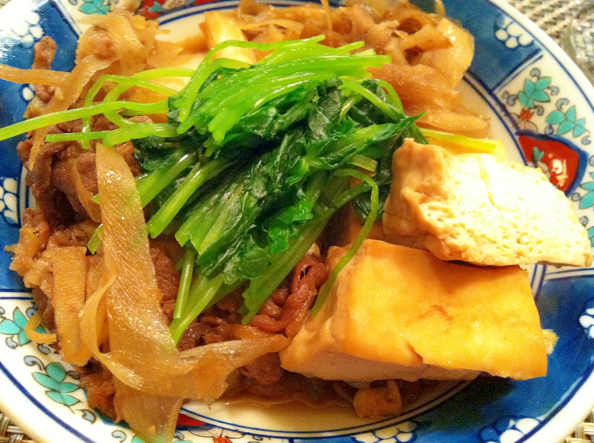 フライパンですき焼き風【肉豆腐】