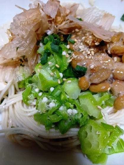 納豆もずく　ぶっかけ素麺