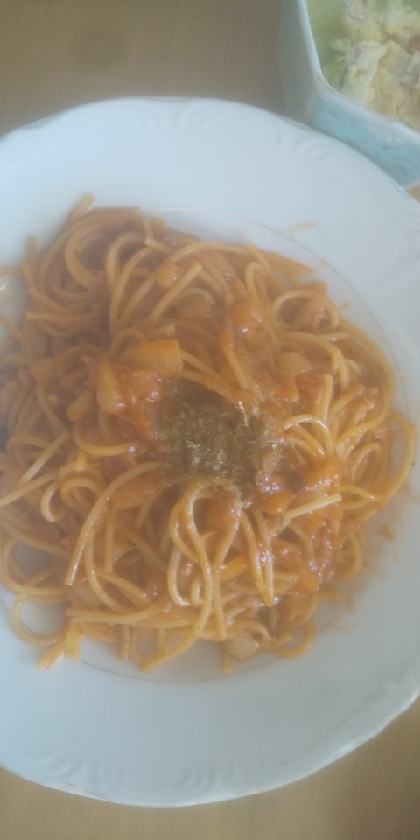 レトルト活用☆ハム入りミートソースパスタ