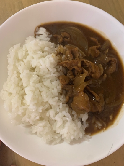 とんかつ用の肉で　ハヤシライス