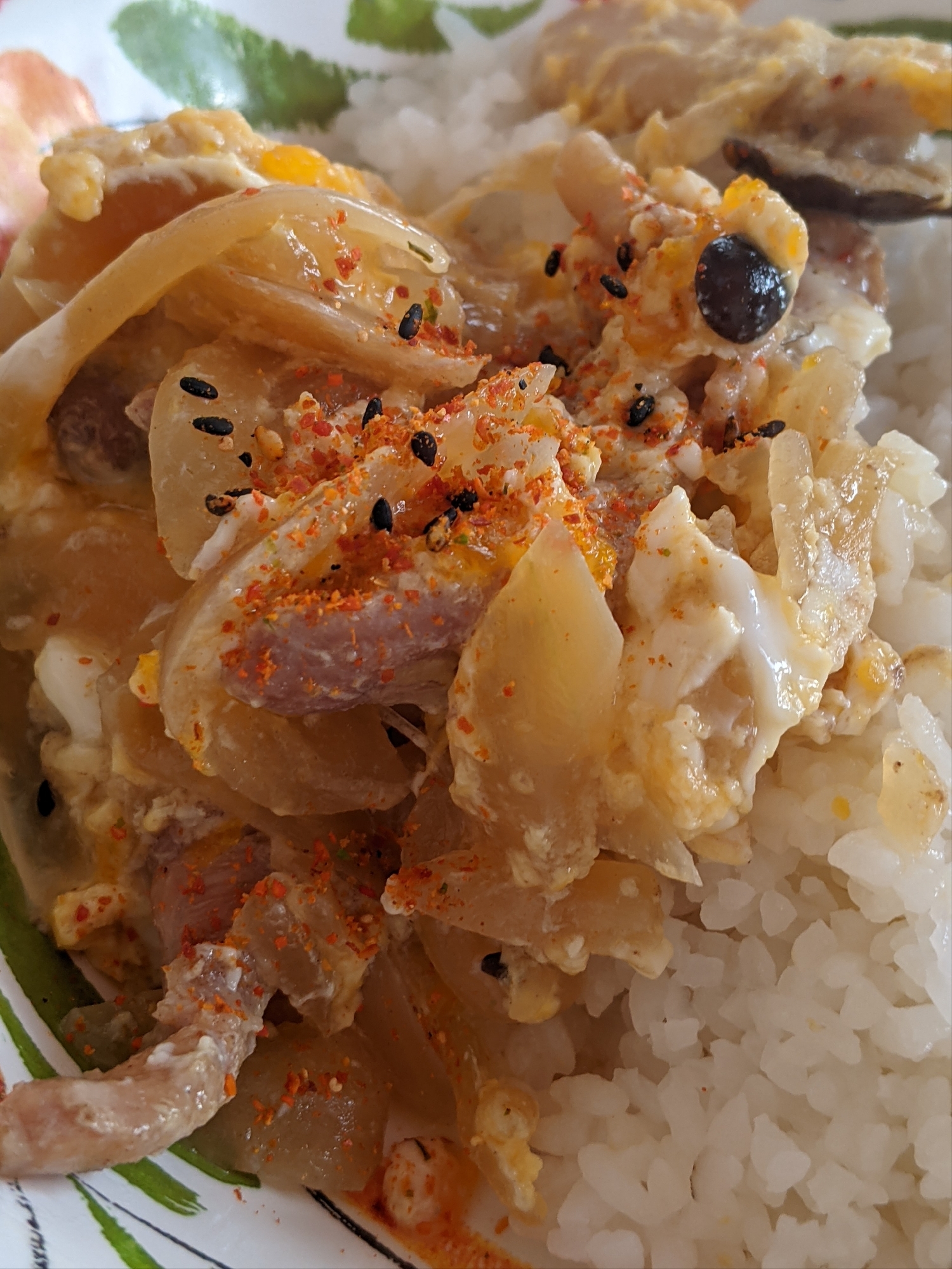 七味沢山の親子丼