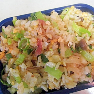 小松菜とハムと卵炒飯