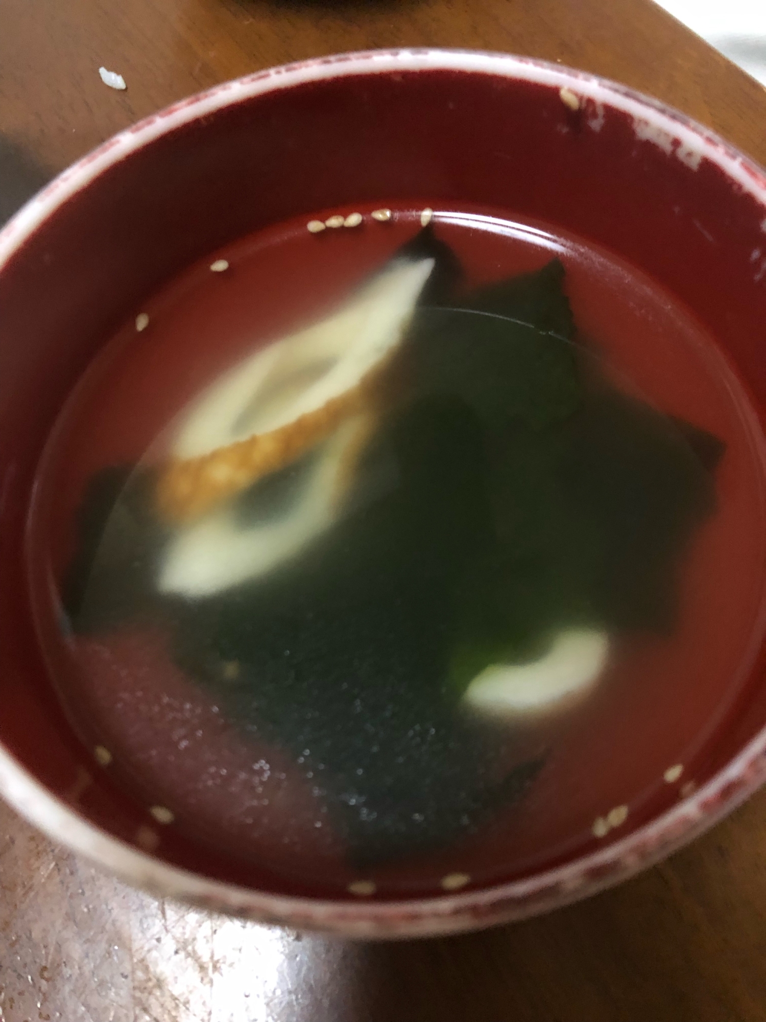 ワカメとちくわの中華スープ