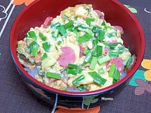 ほぼ即席にら玉丼