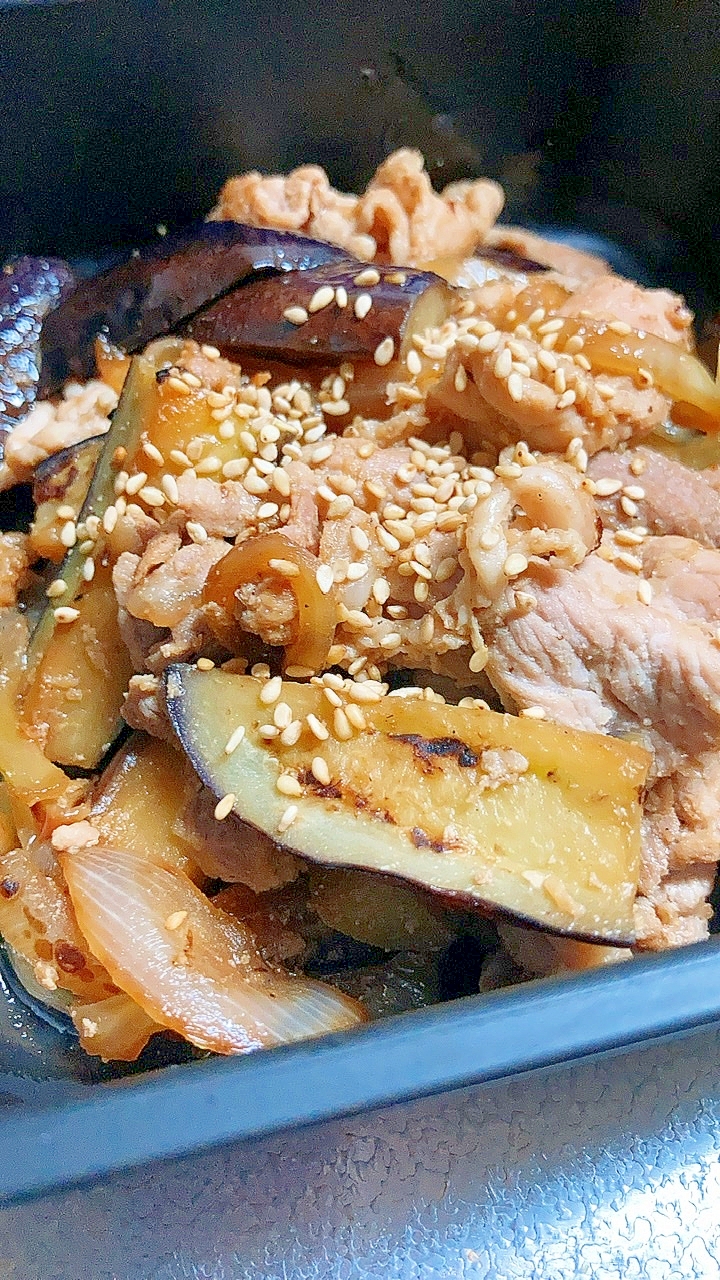 満腹おかず 豚肉となすの生姜焼き 満腹おかず 豚肉となすの生姜焼き