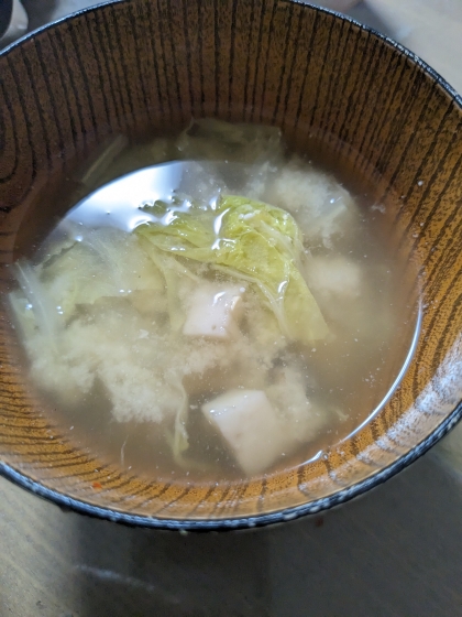 白菜とレンコンの味噌汁