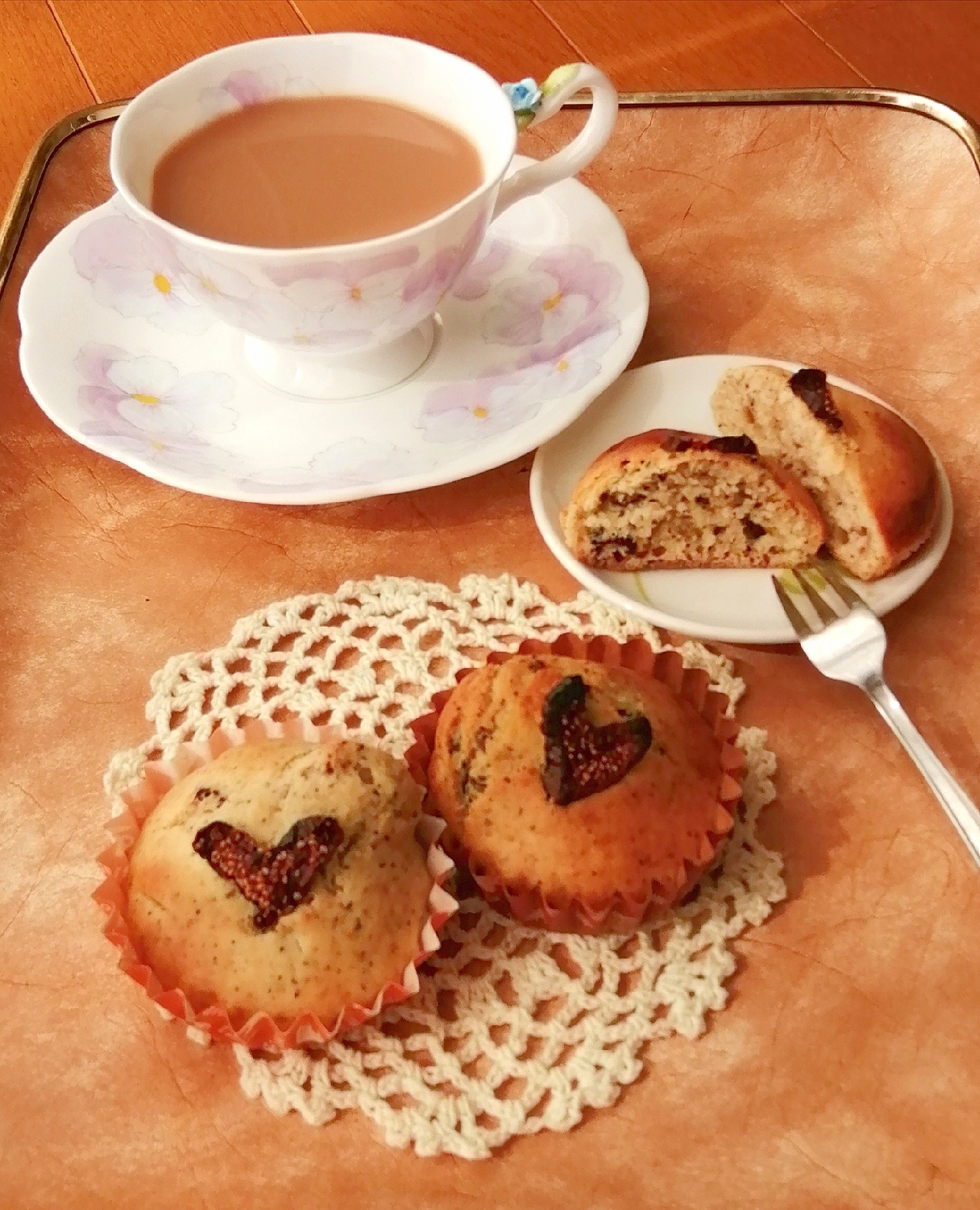紅茶とドライいちじくのケーキ♡HM♡トースター焼き