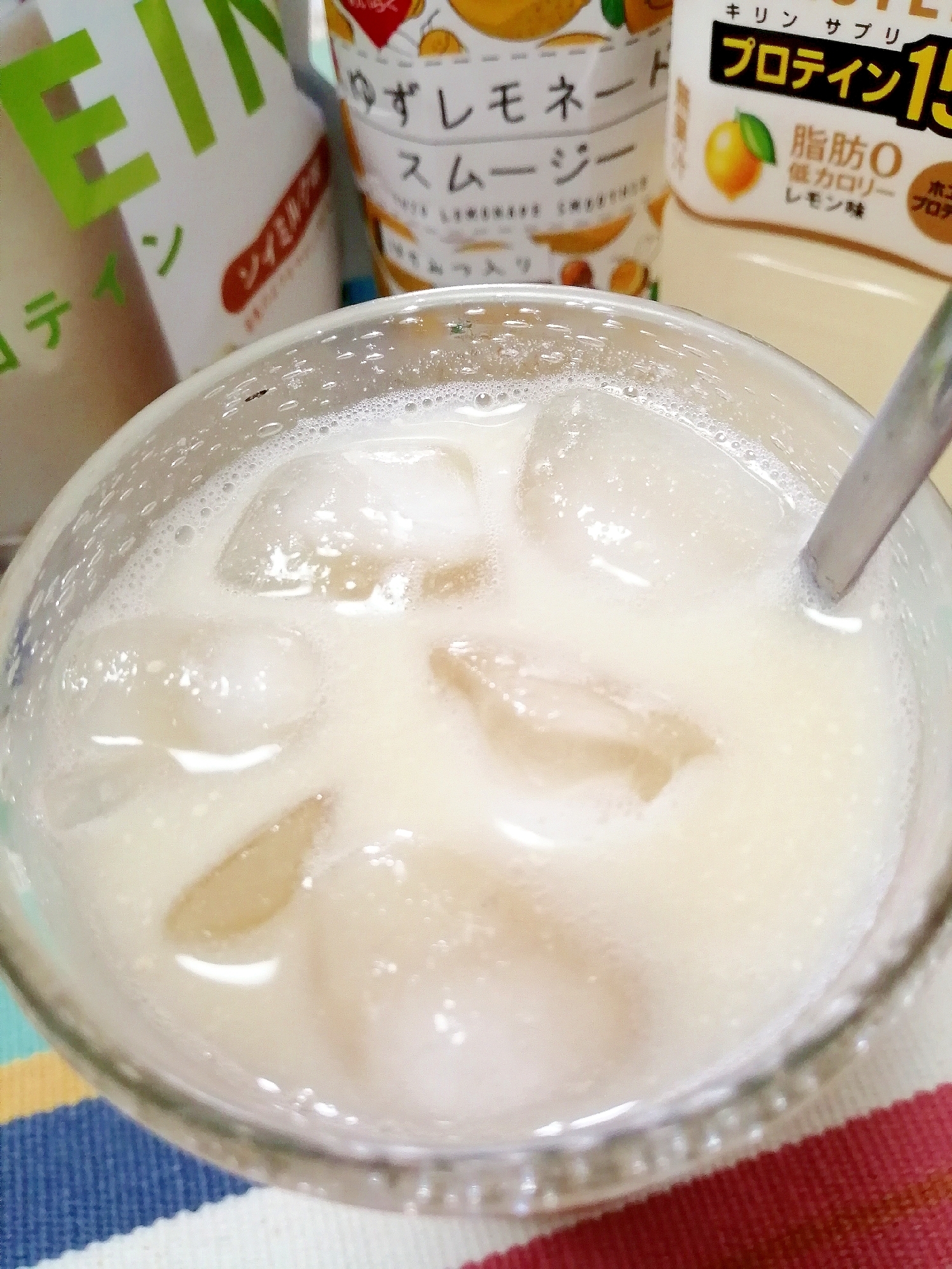 アイス☆ゆずレモネードプロテインミルク風♪