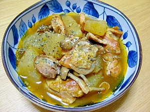 鶏肉と大根のカレースープ煮