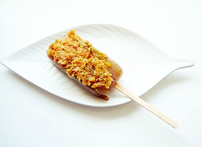 こんにゃくのねぎみそ田楽 レシピ 作り方 By Liqueur 楽天レシピ