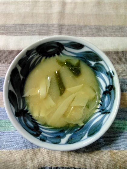 筍とあげと小松菜のお味噌汁