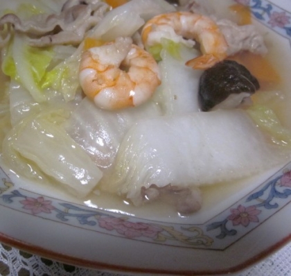 牡蠣と白葱の蒸し煮（柚子胡椒＋ゆずぽん酢）