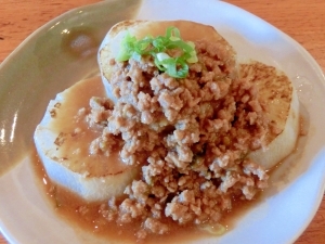 大根ステーキの肉味噌かけ♪