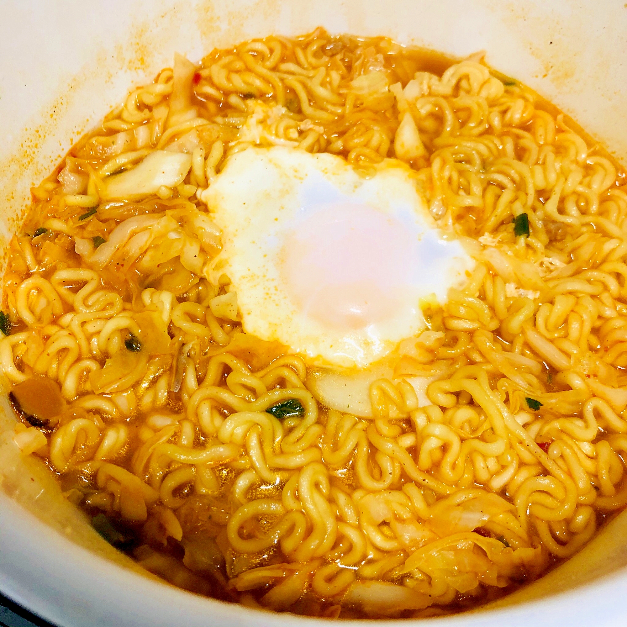 月見の辛ラーメン