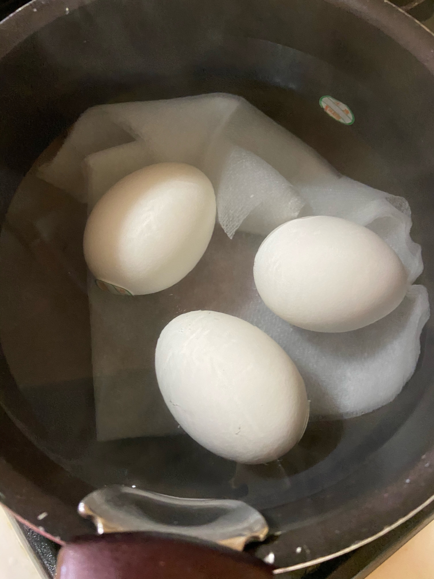 茹で卵のひび割れ防止策