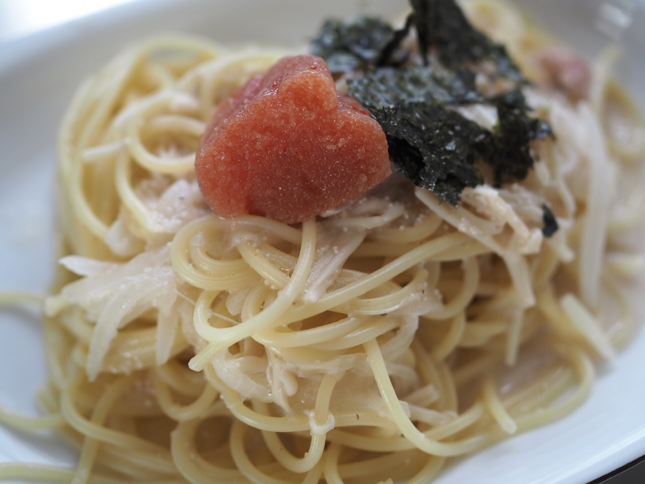 脂質控えめレシピ　低脂肪乳で作る明太子パスタ