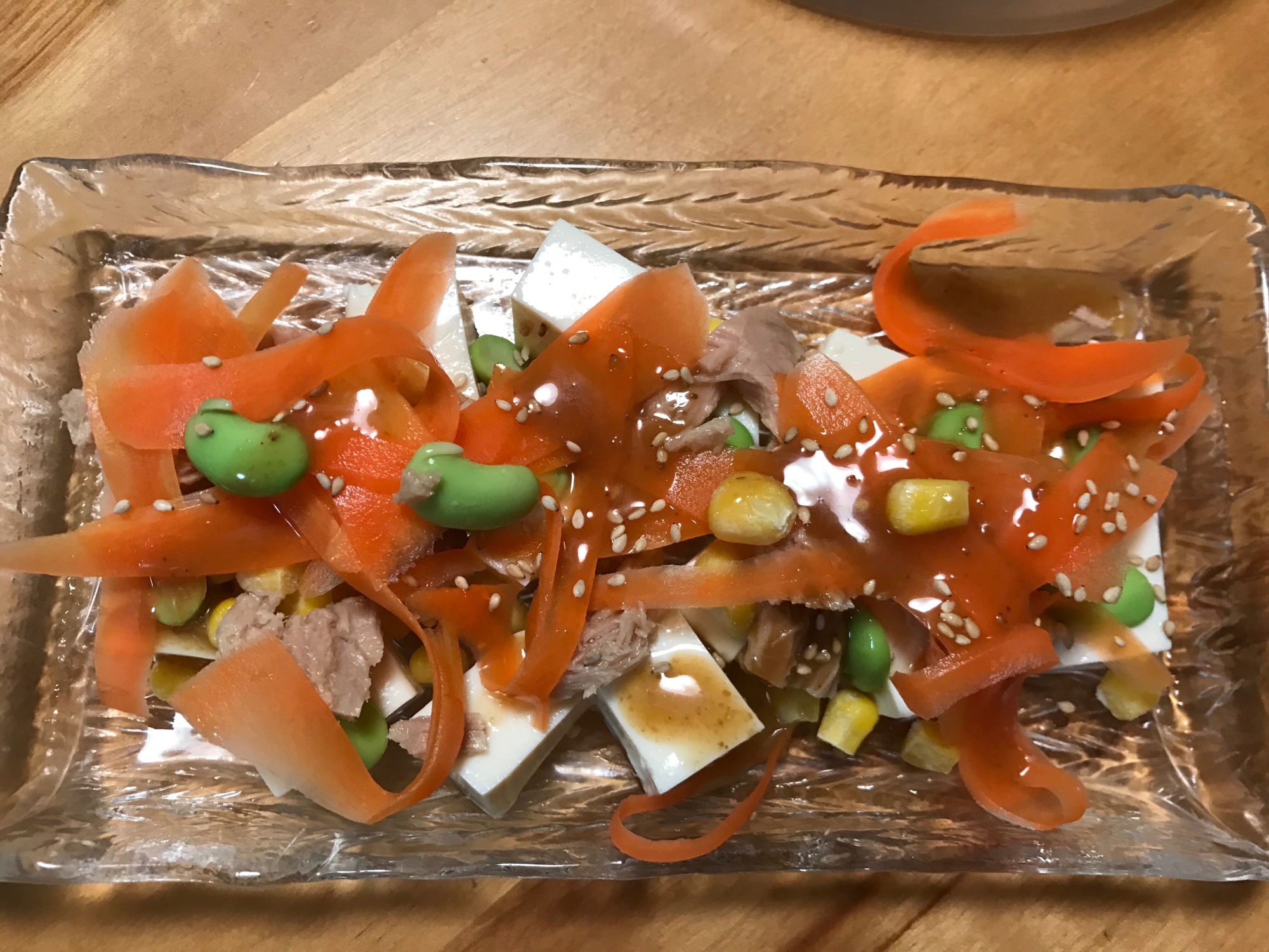 カラフル野菜とツナの豆腐サラダ