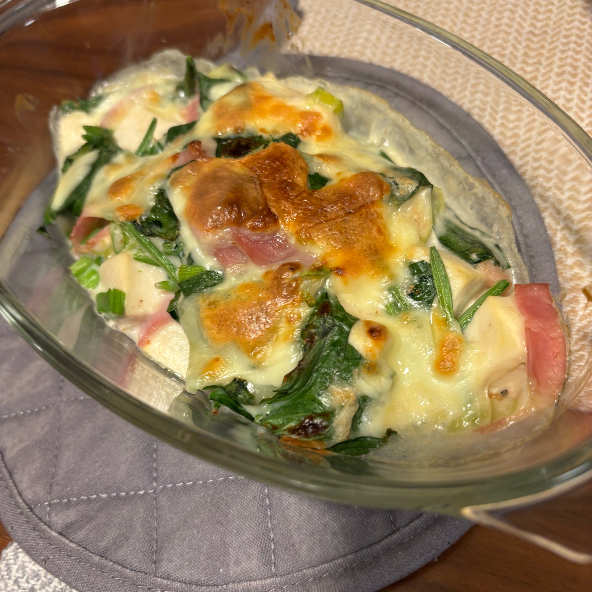 ほうれん草豆腐グラタン