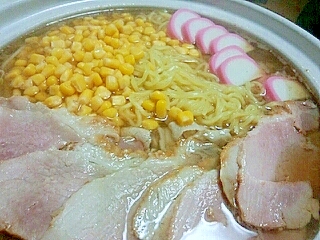 カサまし☆土鍋でラーメン