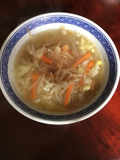 野菜たっぷり！市販のラーメンで！タンメン