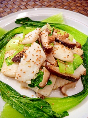 イカとちんげん菜の塩麹炒め