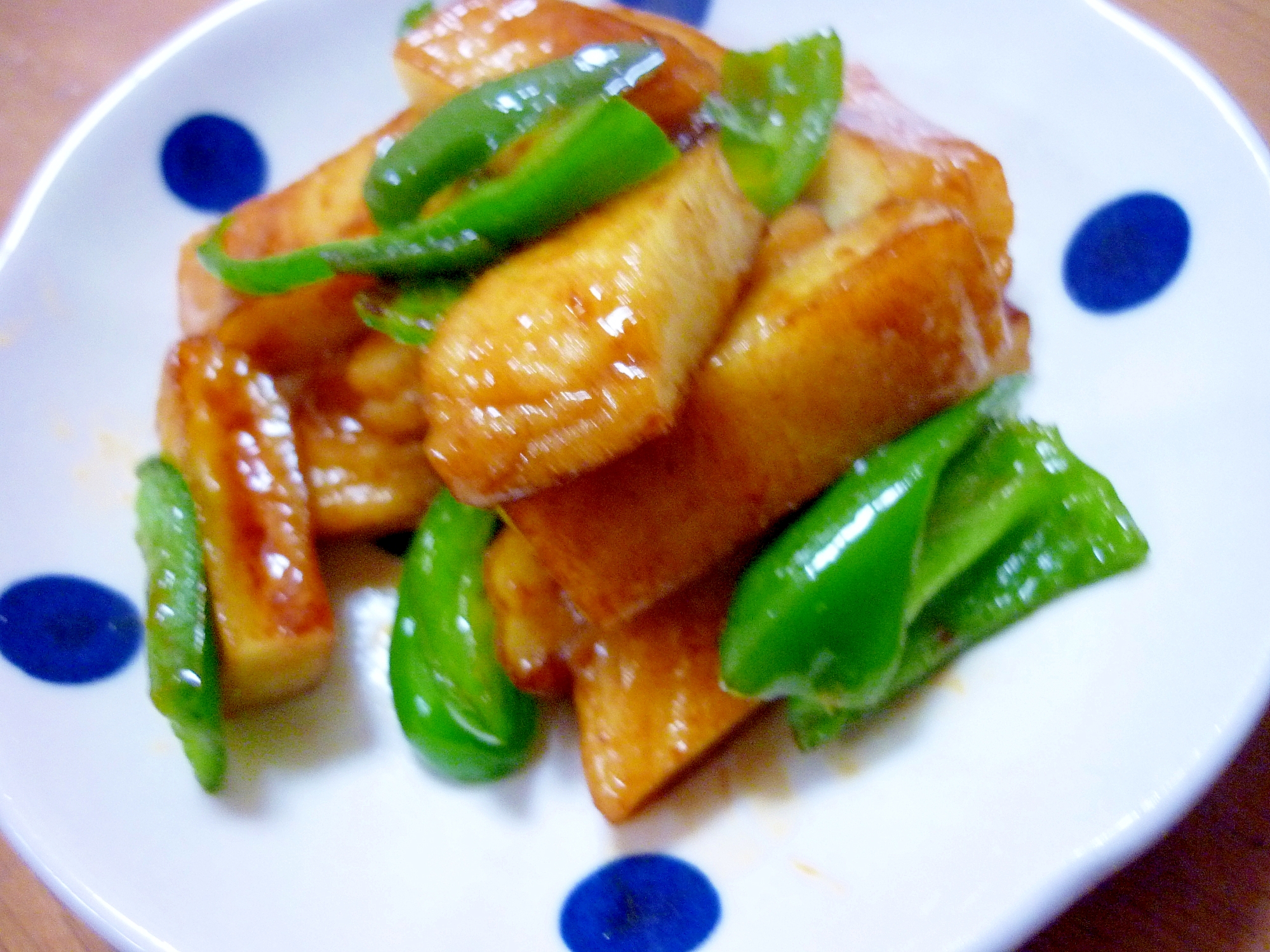 *お弁当おかず＊平天とピーマンの砂糖醤油炒め