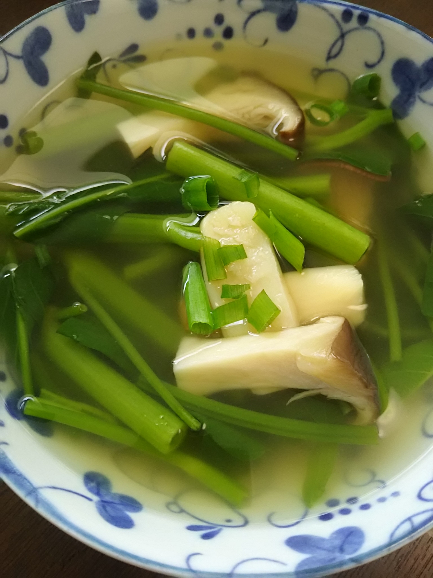 エリンギと空芯菜のしょうがスープ(^^)