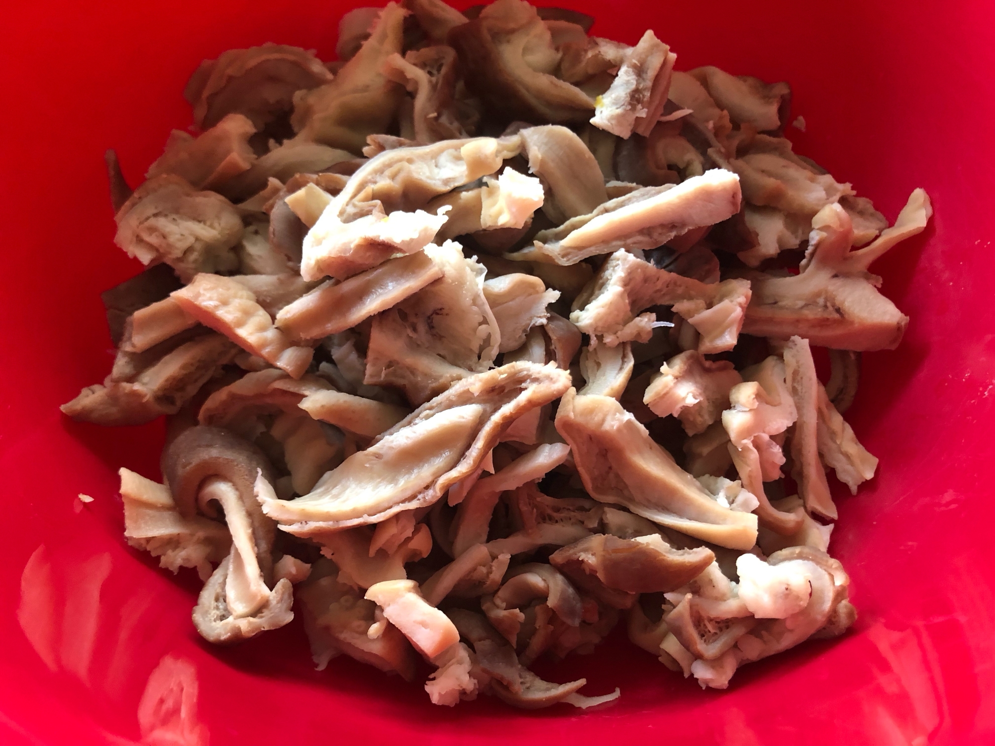 冷凍ボイル豚ガツの下処理