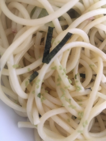 簡単すぎでゴメンなさい☆お茶漬けの素パスタ♪