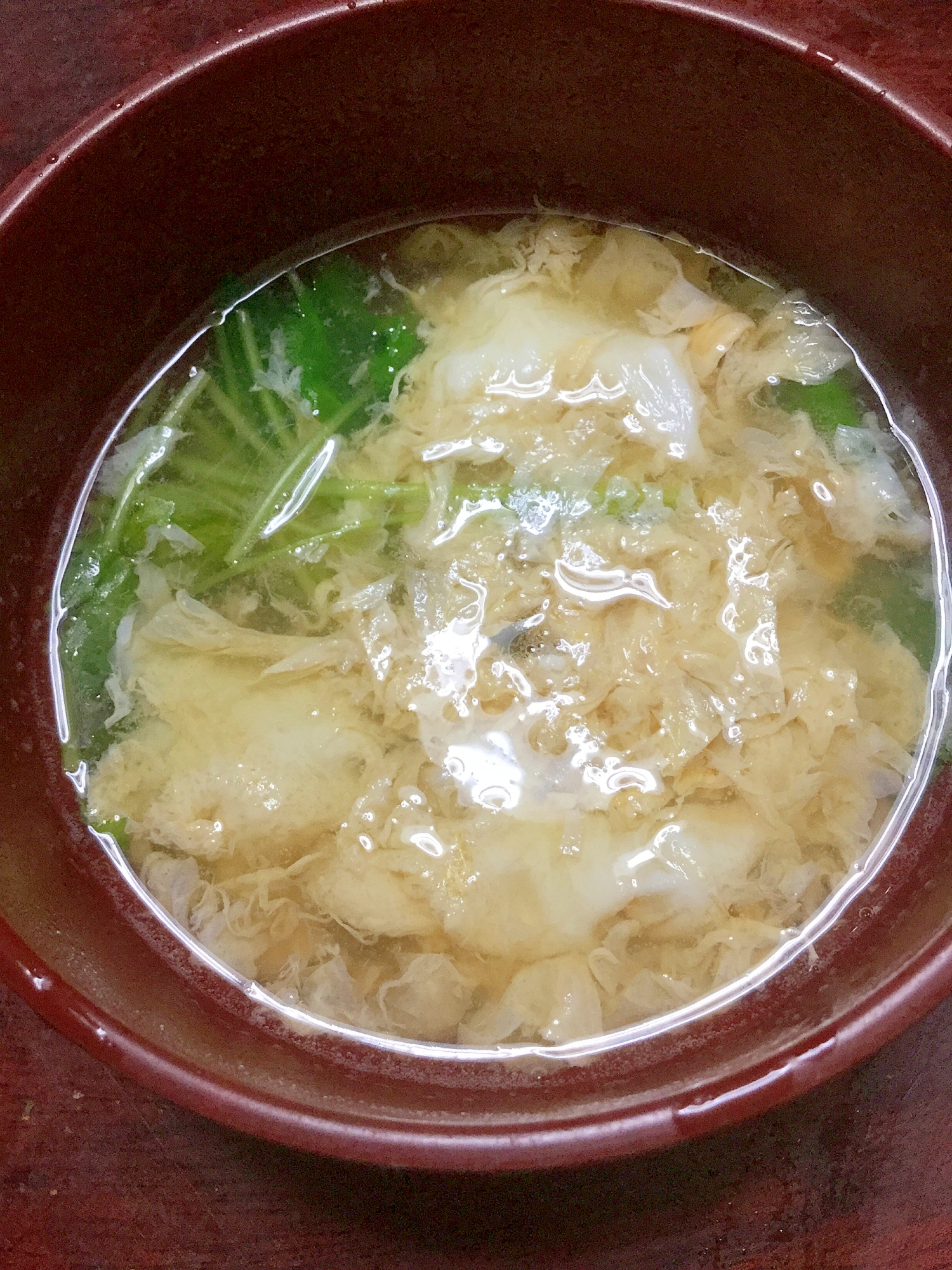三つ葉入り☆玉子スープ！