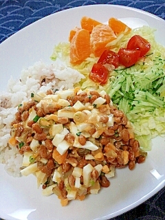 ダイエットに タルタルサラダ風納豆ご飯 レシピ 作り方 By Nyan260 楽天レシピ