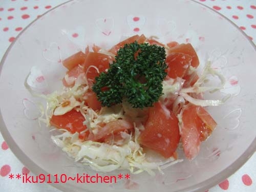 トマト･キャベツ･らっきょうのコールスローサラダ