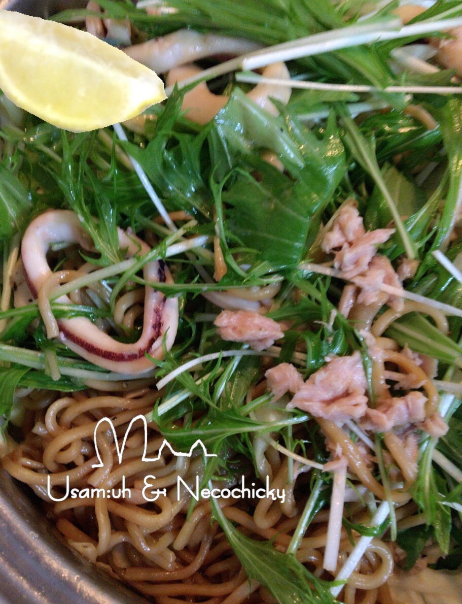 あっさりうま♩しゃきしゃき水菜『カフェ風焼きそば』