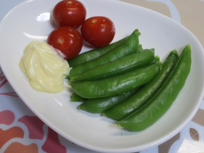 スナップえんどうのレンジ蒸し