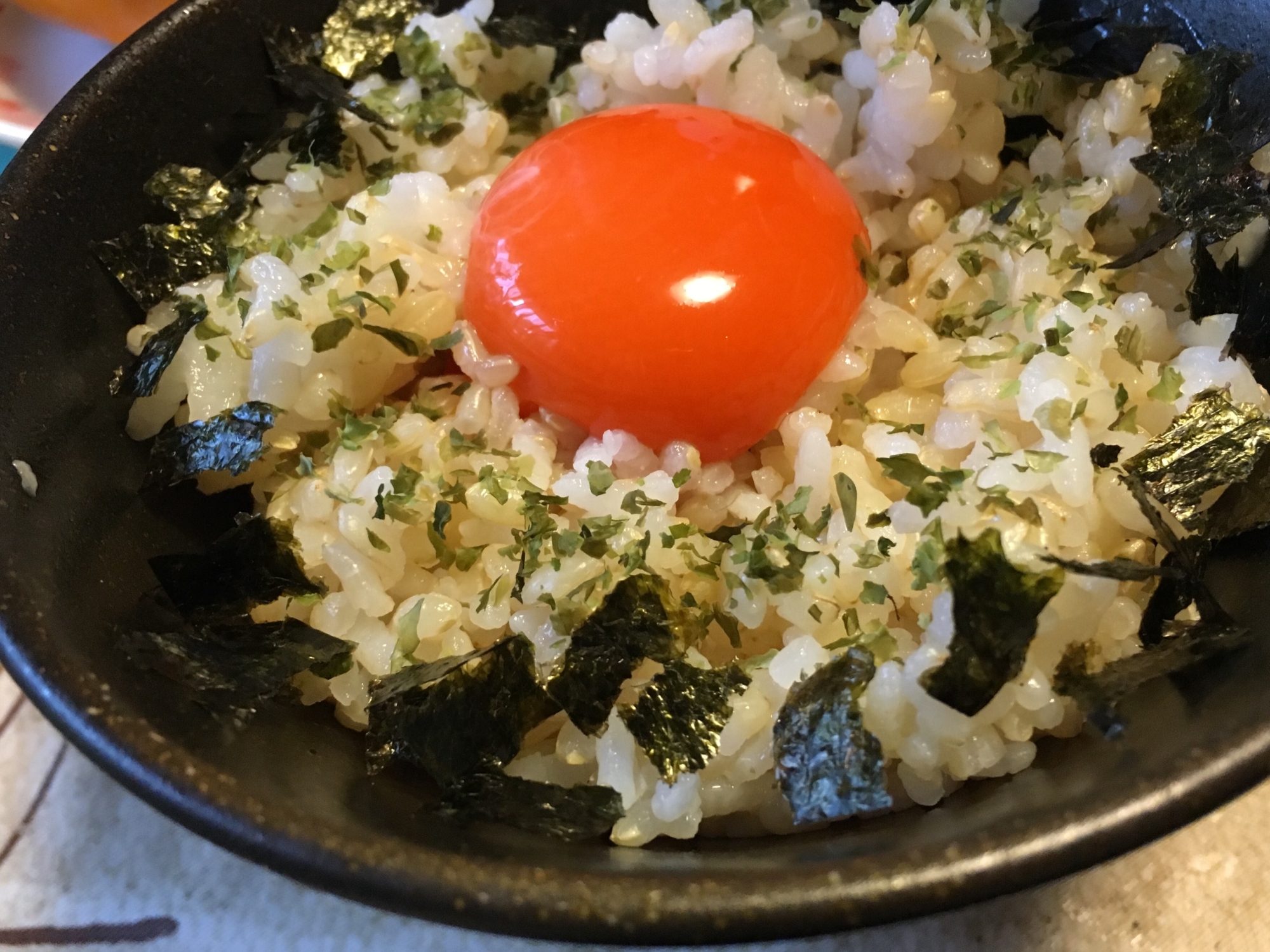 2種類の海苔と卵かけご飯