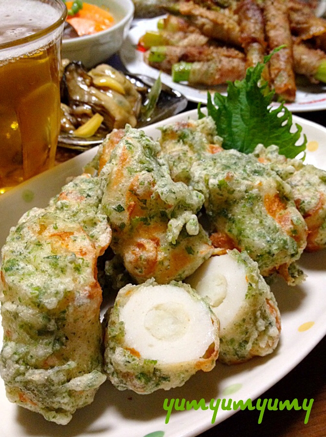 ちくわの磯辺揚げです☆青海苔の香り＆さっくり食感♪